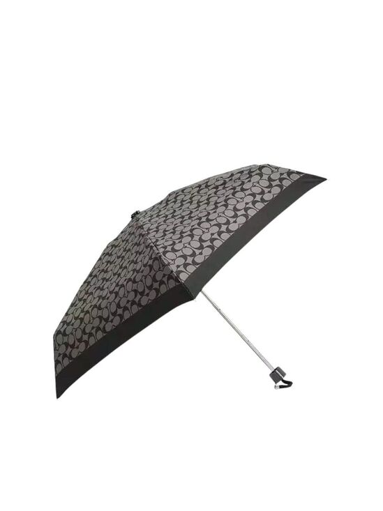 Coach Accessories - COACH MINI UMBRELLA SIGNATURE UV PROTECTION IN BLACK / GREY / BLACK NEW!